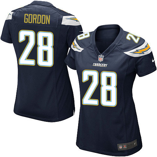 Women's Game Melvin Gordon Nike Jersey Navy Blue Home - #28 NFL Los Angeles Chargers